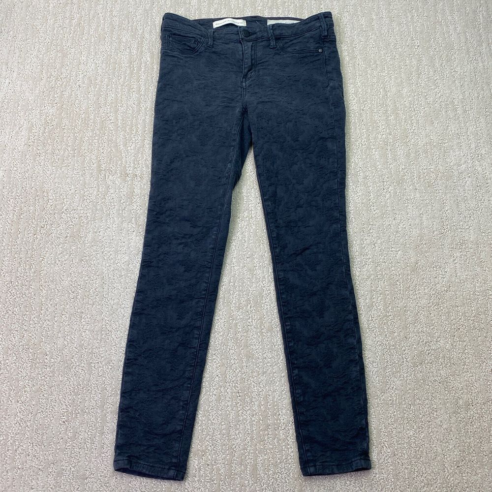 Pilcro and the Letterpress Women's Jeans Black Skinny Raised Pattern Size 28